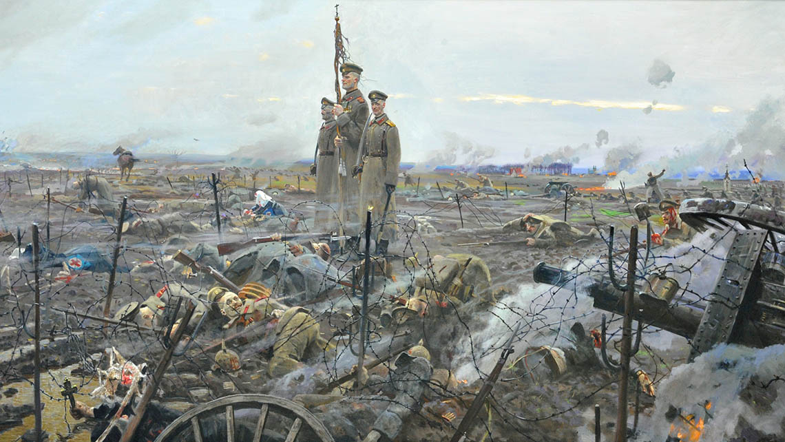 Фрагмент картины Павла Рыженко «Стоход. Последний бой Лейб-Гвардии Преображенского полка»